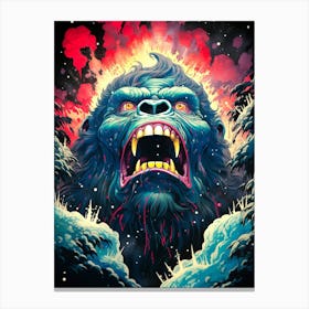 Gorilla In The Snow Canvas Print