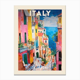Naples Italy 1 Fauvist Painting Travel Poster Canvas Print