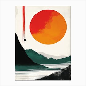 Japandi Cubist Fusion: Sun Goes Down Canvas Print