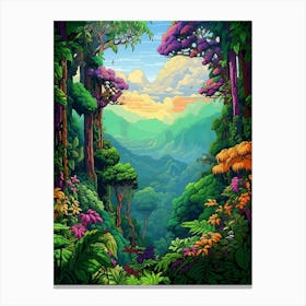 Monteverde Cloud Forest Pixel Art 3 Canvas Print