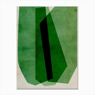 Green And Black Cuts Canvas Print