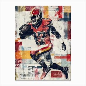 American Football Player Vintag Poster 13 Canvas Print