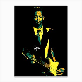 Lefty Dizz American Chicago Blues Guitarist Legend in Colorful Pop Art Canvas Print