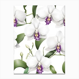 Seamless Pattern Of Orchids Canvas Print