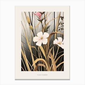 Flower Illustration Flax Flower Flower 4 Poster Canvas Print