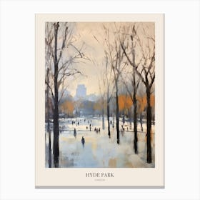 Winter City Park Poster Hyde Park London 6 Canvas Print