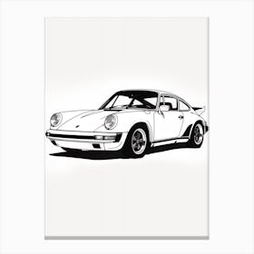 Porche 911 Line Drawing 8 Canvas Print