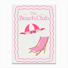 The Beach Club | Trendy Preppy Aesthetic Coastal Tropical Canvas Print