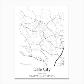 Dale City,United States Minimalist Map Canvas Print