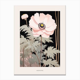 Flower Illustration Anemone 1 Poster Canvas Print