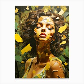 Woman With Paint Canvas Print