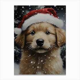 Santa Puppy 3 Canvas Print