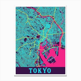 Tokyo Map Poster 1 Canvas Print