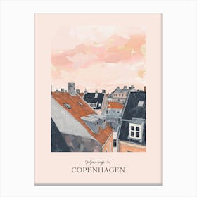 Mornings In Copenhagen Rooftops Morning Skyline 3 Canvas Print