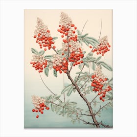 Hagi Bush Clover 3 Vintage Japanese Botanical Canvas Print