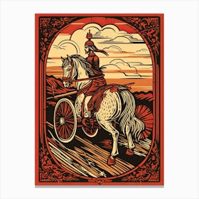 The Chariot Tarot Card, Vintage 0 Canvas Print