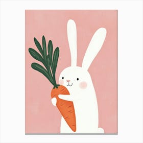 Bunny Holding Carrot Canvas Print