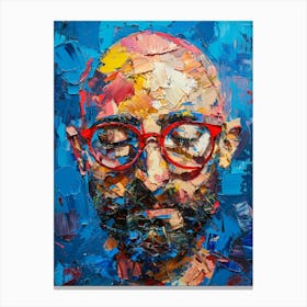 Portrait Of A Man With Glasses Canvas Print