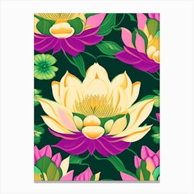 Lotus Flower Repeat Pattern Fauvism Matisse 2 Canvas Print