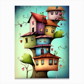 Houses In The Tree Canvas Print
