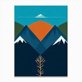 Turoa, New Zealand Modern Illustration Skiing Poster Canvas Print