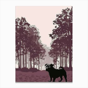 Pug In The Woods Canvas Print