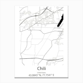 Chili,United States Minimalist Map 1 Canvas Print