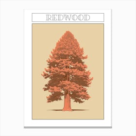 Redwood Tree Minimalistic Drawing 2 Poster Canvas Print