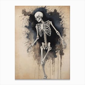 Dance With Death Skeleton Painting (6) Canvas Print