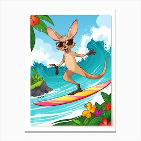 Kangaroo Surfing 3 Canvas Print