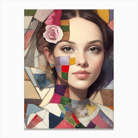 Collage of Mosaic Girl Canvas Print