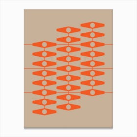 Abstract Eyes In Orange And Tan Canvas Print