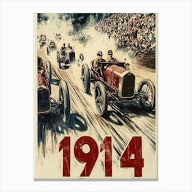 Aihrgdesign A Vintage Poster Of An Automobile Rally In 1914 F 238e249a 64d0 4271 812b E3d191893c60 2 Canvas Print