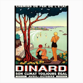 Dinard, France, Vintage Travel Poster Canvas Print