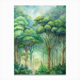 Watercolor Of A Forest 1 Canvas Print