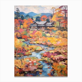Autumn Gardens Painting Kenrokuen Japan 3 Canvas Print