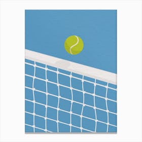 Vintage minimal art Tennis Ball Hitting Net Canvas Print