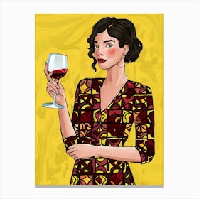 Woman Holding A Glass Of Wine Canvas Print