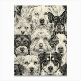 Perfectly Repeatable Artwork With Cute Dog Faces 43 Canvas Print