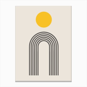 Arches Set Mustard Yellow Dot Sun Canvas Print