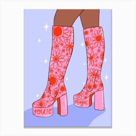 Youre Magic 70s Boots Canvas Print