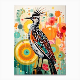 Bird Painting Collage Roadrunner 1 Canvas Print