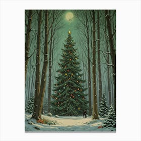 Christmas Tree In The Woods Canvas Print