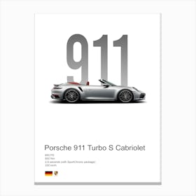 911 Turbo S Cabriolet Porsche Canvas Print