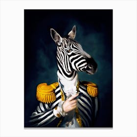 Mister Stripe The Zebra Pet Portraits Canvas Print