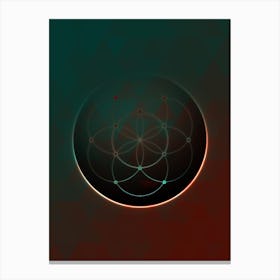 Geometric Neon Glyph on Jewel Tone Triangle Pattern 349 Canvas Print
