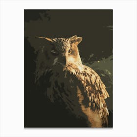 Applique Painting Of An Owl In The Sunshine Canvas Print