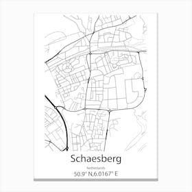 Schaesberg,Netherlands Minimalist Map Canvas Print