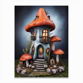 Witchy Vibes Mushroom House 1 Canvas Print
