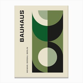 Bauhaus Minimalist Abstract Print 9 Green Canvas Print